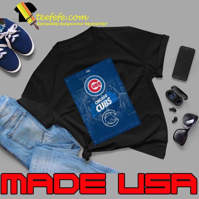 Chicago Cubs City Skyline Poster Shirt Unisex Chicago Cubs City Skyline Poster Shirt Unisex