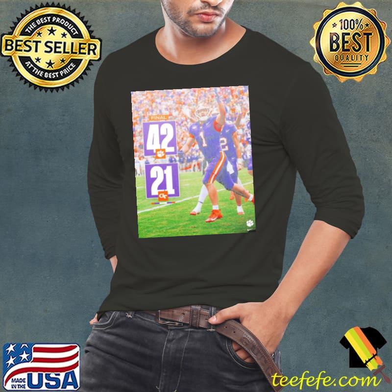 Clemson Tigers Win 42 21 Georgia Tech Football 2023 Final Score Shirt Long Sleeve Tee Clemson Tigers Win 42 21 Georgia Tech Football 2023 Final Score Shirt Long Sleeve Tee