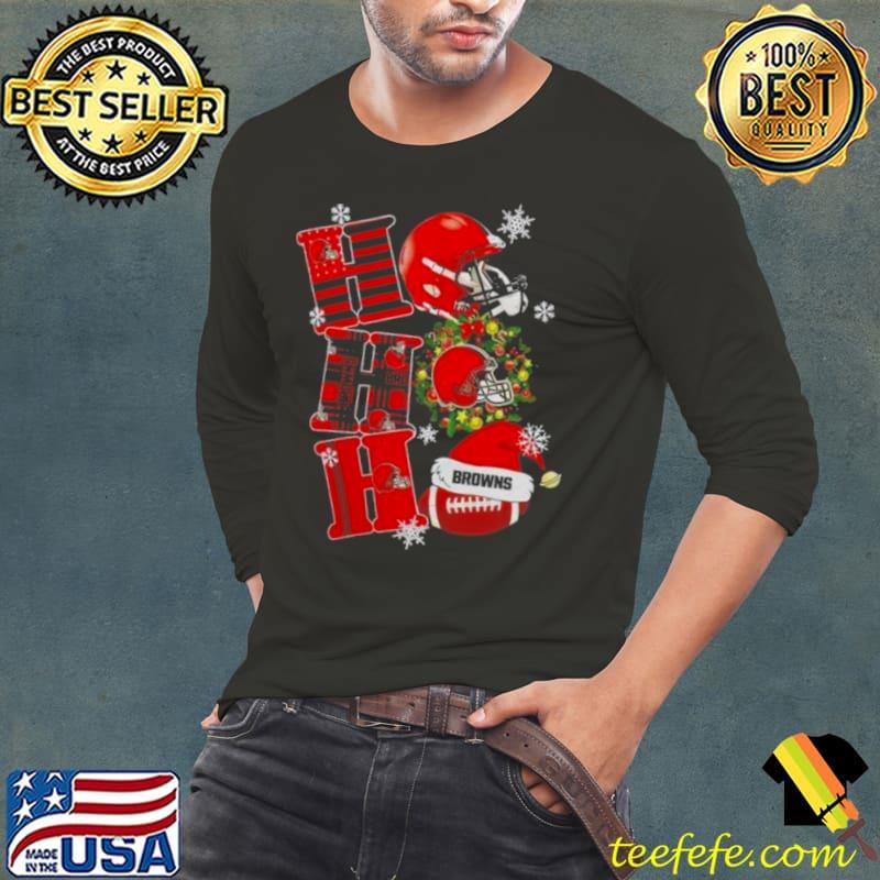 Cleveland Browns Nfl Ho Ho Ho Christmas Shirt Long Sleeve Tee Cleveland Browns Nfl Ho Ho Ho Christmas Shirt Long Sleeve Tee