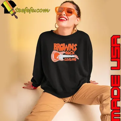 Cleveland Browns Rock Football Helmet And Guitar Shirt
