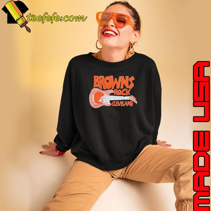 Cleveland Browns Rock Football Helmet And Guitar Shirt