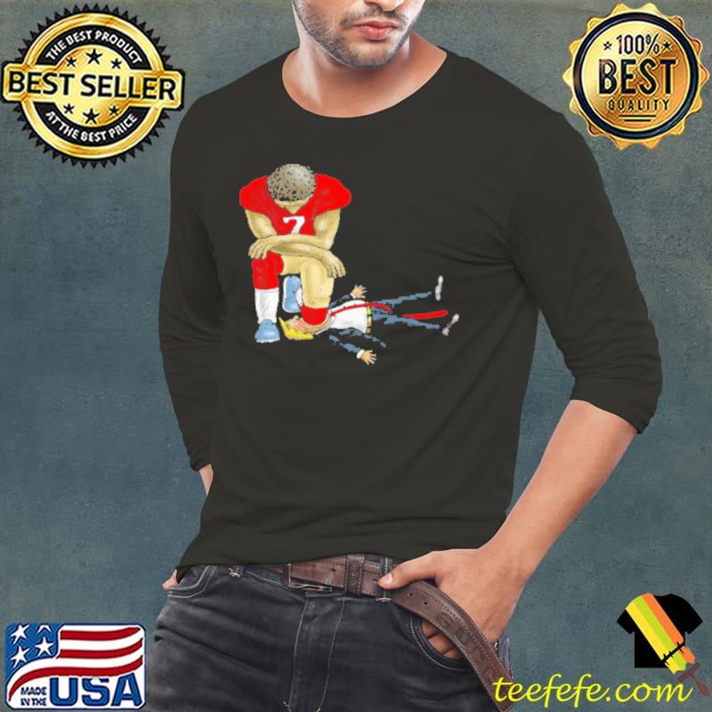 Colin Kaepernick Kneeling On Trump Shirt Long Sleeve Tee Colin Kaepernick Kneeling On Trump Shirt Long Sleeve Tee