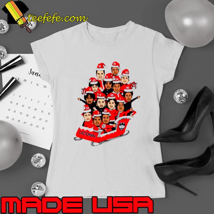 Connecticut Huskies cartoon merry Christmas s Ladies tee Connecticut Huskies cartoon merry Christmas s Ladies tee