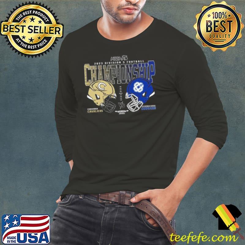 Corunna Cavaliers Vs G.R. Catholic Central Cougars 2023 MHSAA Football D5 Head To Head Championship Shirt Long Sleeve Tee Corunna Cavaliers Vs G.R. Catholic Central Cougars 2023 MHSAA Football D5 Head To Head Championship Shirt Long Sleeve Tee