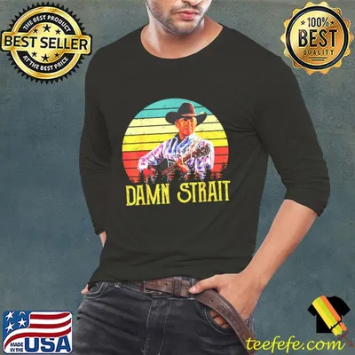 Cowboy Guitar Country Music Damn Strait Western Vintage T-Shirt