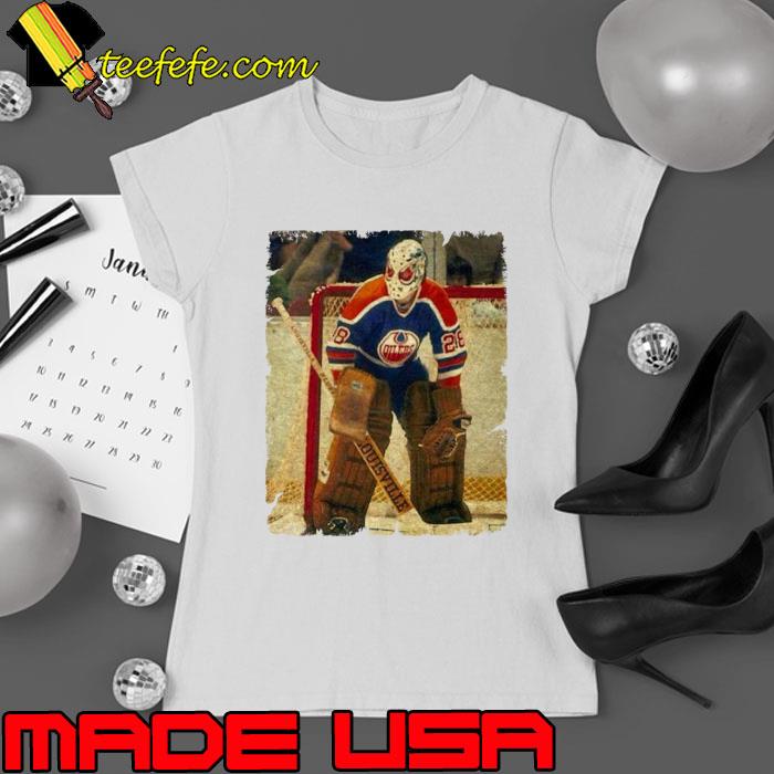 Dave Dryden Canadian professional ice hockey goaltender 1975 in Edmonton Oilers T-Shirt Ladies tee Dave Dryden Canadian professional ice hockey goaltender 1975 in Edmonton Oilers T-Shirt Ladies tee