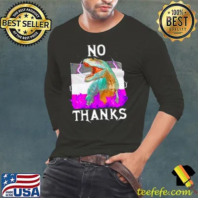 Dinosaur no thanks asexual flag shirt