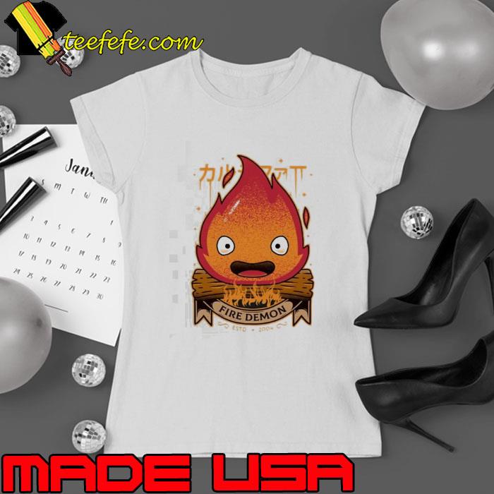 Fire Demon Calcifer Howl’s Moving Castle Ghibli Shirt Ladies tee Fire Demon Calcifer Howl’s Moving Castle Ghibli Shirt Ladies tee