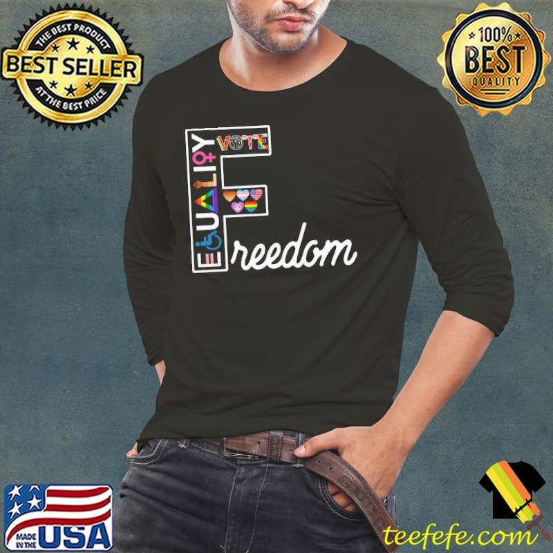 Freedom vote equality lgbt hearts shirt