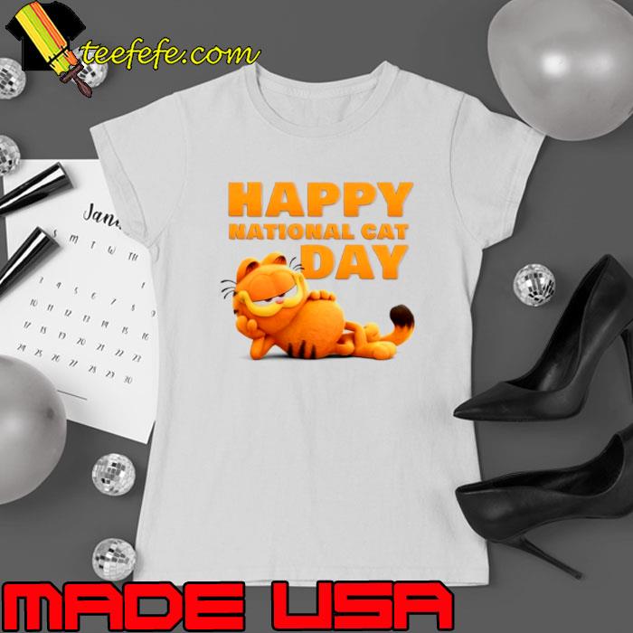 Garfield Happy National Cat Day 2023 s Ladies tee Garfield Happy National Cat Day 2023 s Ladies tee