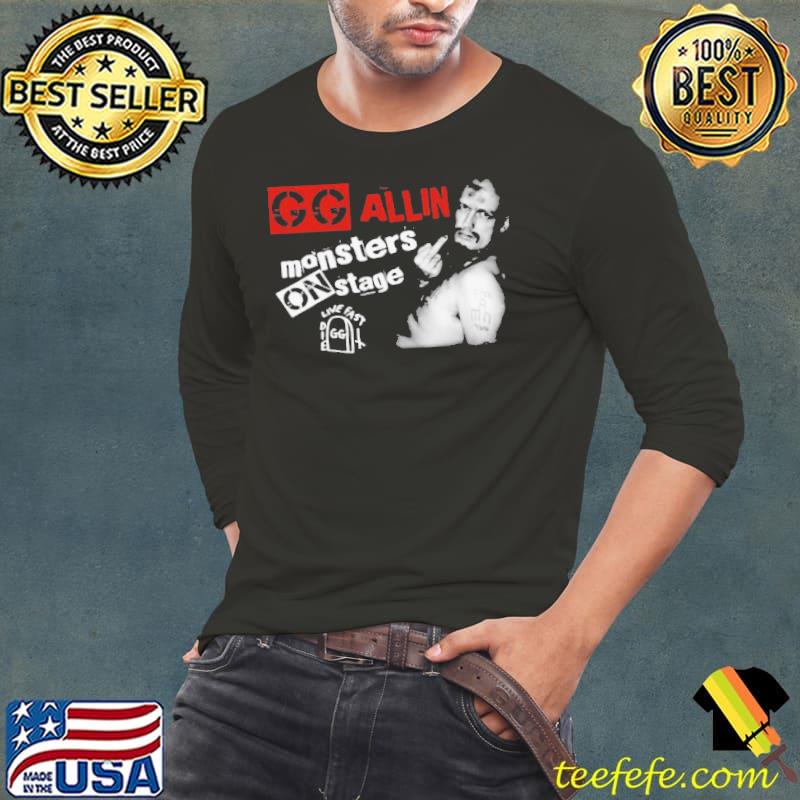 Gg Allin Monsters On Stage s Long Sleeve Tee Gg Allin Monsters On Stage s Long Sleeve Tee