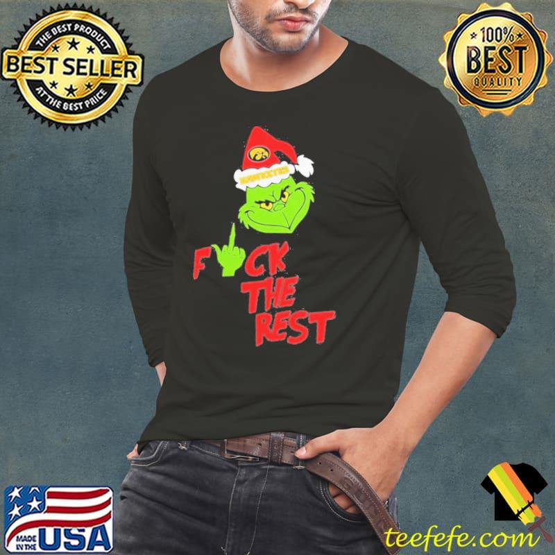 Grinch Hat Santa Iowa Hawkeyes Fuck The Rest Christmas Shirt Long Sleeve Tee Grinch Hat Santa Iowa Hawkeyes Fuck The Rest Christmas Shirt Long Sleeve Tee
