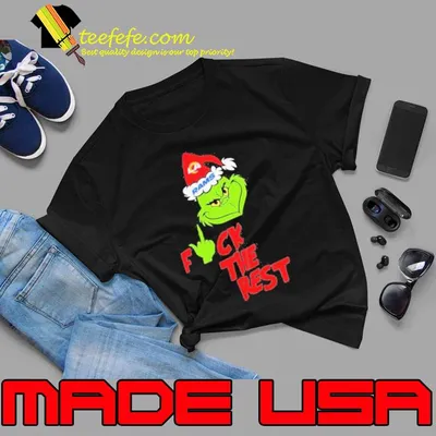 Grinch Hat Santa Los Angeles Rams Fuck The Rest Christmas Shirt
