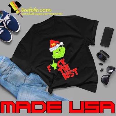 Grinch Hat Santa Michigan Wolverines Fuck The Rest Christmas Shirt