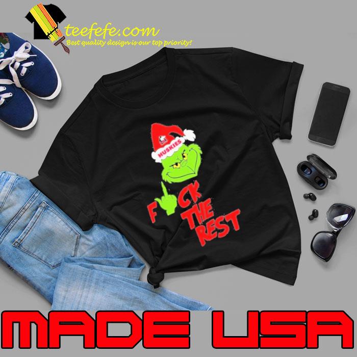 Grinch Hat Santa Northern Illinois Huskies Fuck The Rest Christmas Shirt