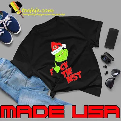 Grinch Hat Santa Oregon Ducks Fuck The Rest Christmas Shirt