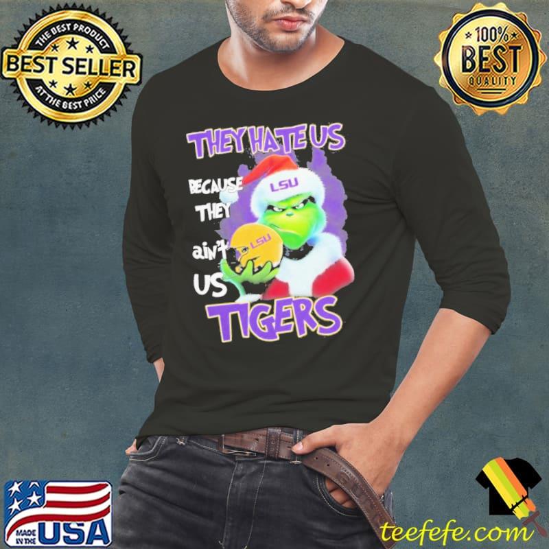 Grinch Hat Santa They Hate Us Because Ain’t Us Lsu Tigers Helmet Christmas Shirt Long Sleeve Tee Grinch Hat Santa They Hate Us Because Ain’t Us Lsu Tigers Helmet Christmas Shirt Long Sleeve Tee