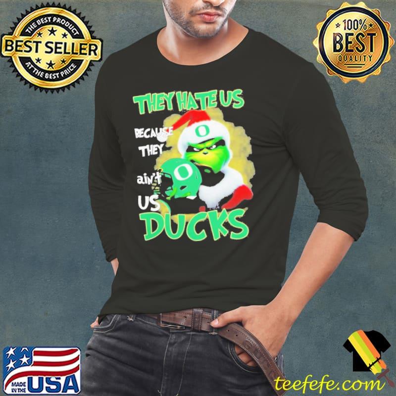 Grinch Hat Santa They Hate Us Because Ain’t Us Oregon Ducks Helmet Christmas Shirt Long Sleeve Tee Grinch Hat Santa They Hate Us Because Ain’t Us Oregon Ducks Helmet Christmas Shirt Long Sleeve Tee