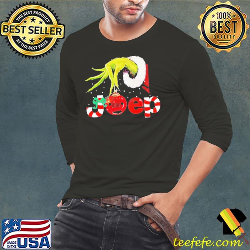 Grinch Santa Hug Ball Red Glossy Candy Jeep Merry Christmas Shirt Long Sleeve Tee Grinch Santa Hug Ball Red Glossy Candy Jeep Merry Christmas Shirt Long Sleeve Tee