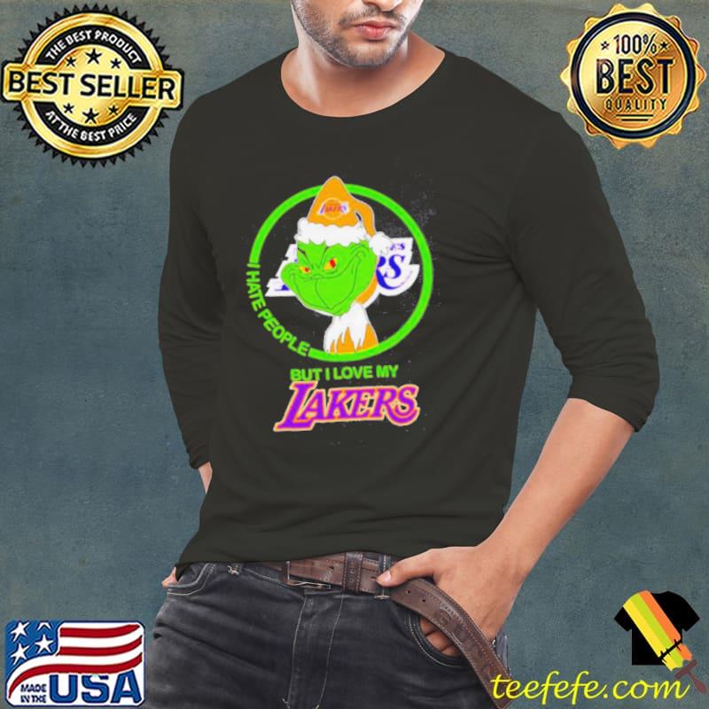 Grinch Santa I hate people but I love my Los Angeles Lakers s Long Sleeve Tee Grinch Santa I hate people but I love my Los Angeles Lakers s Long Sleeve Tee