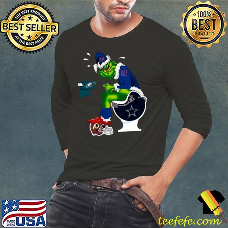 Grinch Santa New York Giants toilet Christmas s Long Sleeve Tee Grinch Santa New York Giants toilet Christmas s Long Sleeve Tee