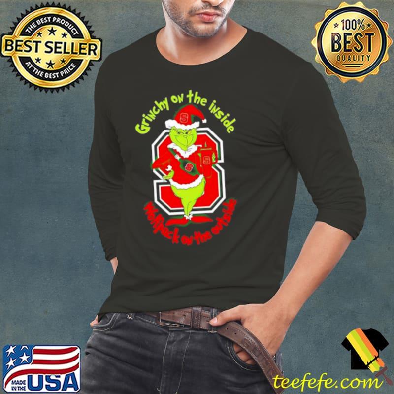Grinchy On The Inside Nc State Wolfpack On The Outside Christmas s Long Sleeve Tee Grinchy On The Inside Nc State Wolfpack On The Outside Christmas s Long Sleeve Tee