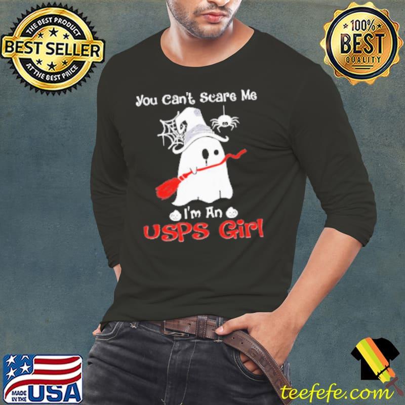 Halloween Ghost You Can'T Scare Me I'M A Usps Girl Shirt Long Sleeve Tee Halloween Ghost You Can'T Scare Me I'M A Usps Girl Shirt Long Sleeve Tee