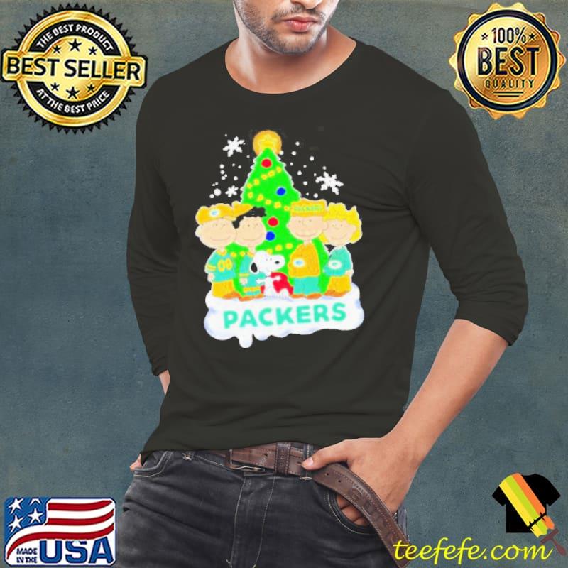 Happy Merry Christmas Peanuts Christmas tree Green Bay Packers football 2023s Long Sleeve Tee Happy Merry Christmas Peanuts Christmas tree Green Bay Packers football 2023s Long Sleeve Tee