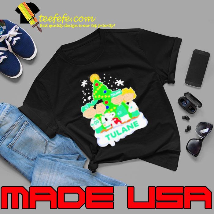 Happy Merry Christmas Peanuts Christmas tree Tulane Green Wave football 2023 shirt Happy Merry Christmas Peanuts Christmas tree Tulane Green Wave football 2023 shirt