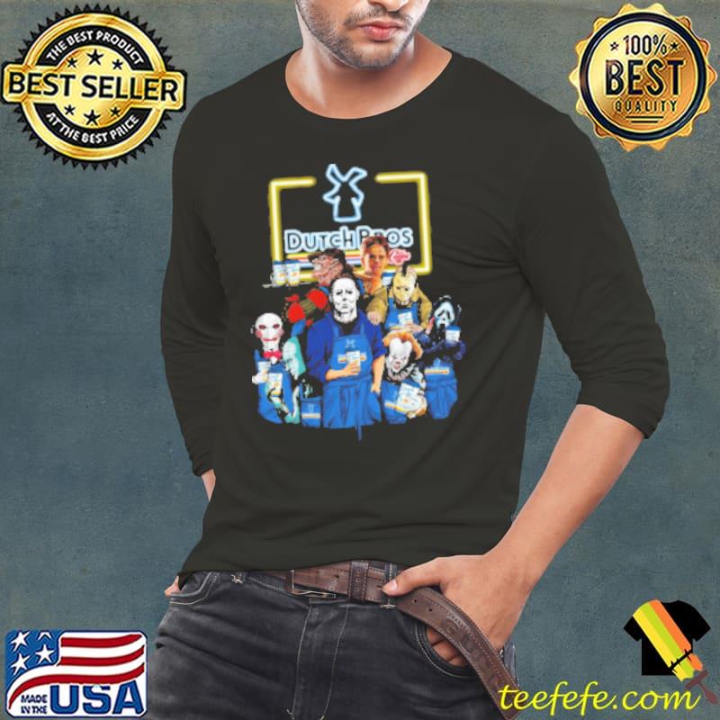 Horror Movie Character Dutch Bros Coffee Shirt Long Sleeve Tee Horror Movie Character Dutch Bros Coffee Shirt Long Sleeve Tee