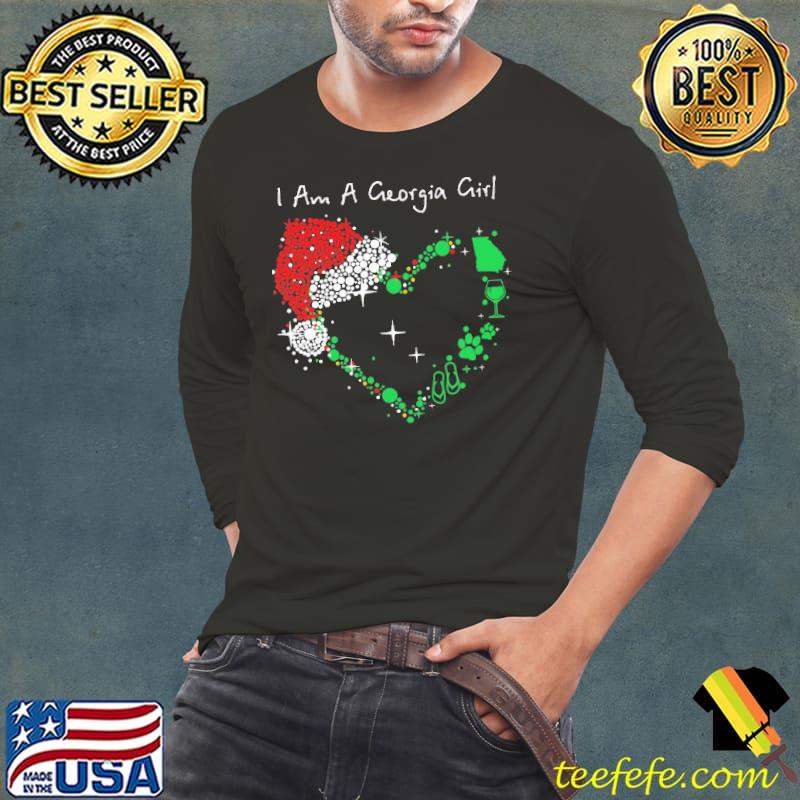 I Am A Georgia Girl Heart Wine Paws Flip Flop Xmas s Long Sleeve Tee I Am A Georgia Girl Heart Wine Paws Flip Flop Xmas s Long Sleeve Tee