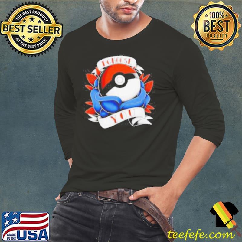 I choose you vintage Ball Tattoo Pokémon s Long Sleeve Tee I choose you vintage Ball Tattoo Pokémon s Long Sleeve Tee