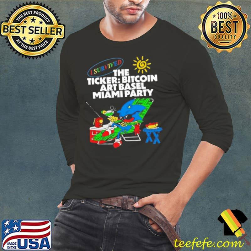 I Survived The Ticker Bitcoin Art Basel Miami Party s Long Sleeve Tee I Survived The Ticker Bitcoin Art Basel Miami Party s Long Sleeve Tee