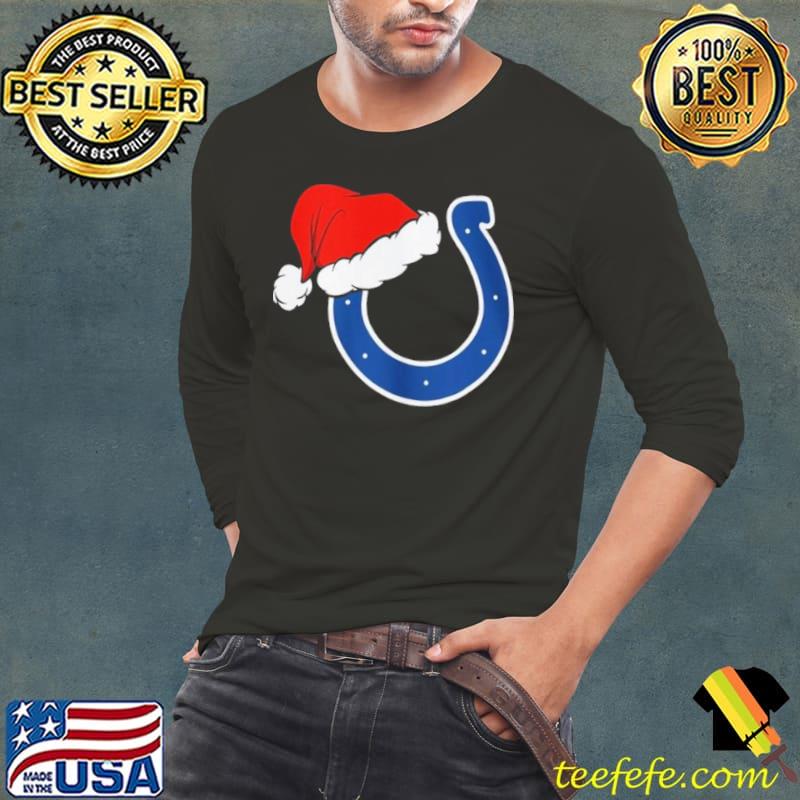 Indianapolis Colts logo Santa Hat Christmas 2023 Shirt Long Sleeve Tee Indianapolis Colts logo Santa Hat Christmas 2023 Shirt Long Sleeve Tee