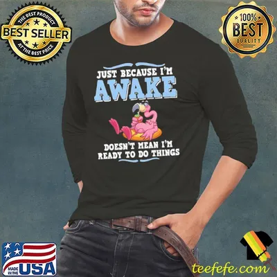 Just because i'm awake doesn't mean i'm ready to do things flamingo shirt