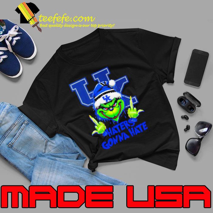 Kentucky Wildcats Grinch Santa Middle finger haters gonna hate shirt Kentucky Wildcats Grinch Santa Middle finger haters gonna hate shirt
