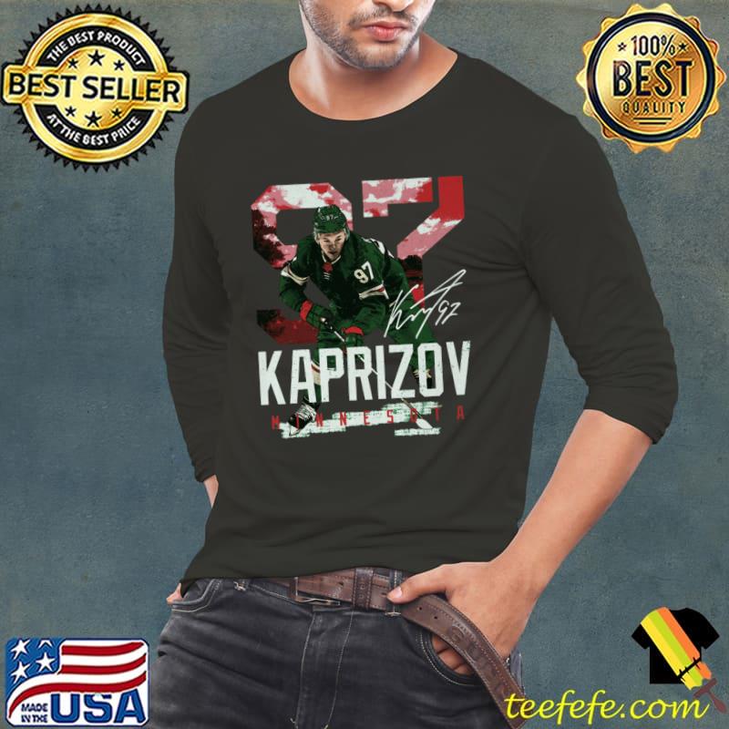 Kirill Kaprizov Signature Russian professional ice hockey left winger alternate captain Minnesota Landmark T-Shirt Long Sleeve Tee Kirill Kaprizov Signature Russian professional ice hockey left winger alternate captain Minnesota Landmark T-Shirt Long Sleeve Tee
