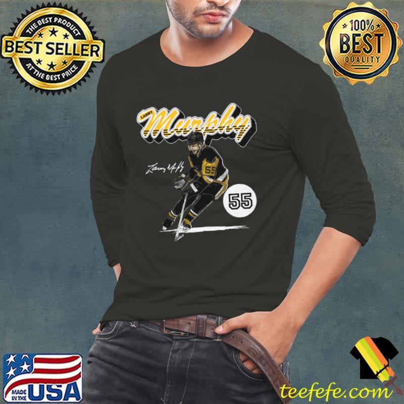 Larry Murphy Pittsburgh Retro Script Signature Ice Hockey T-Shirt Long Sleeve Tee Larry Murphy Pittsburgh Retro Script Signature Ice Hockey T-Shirt Long Sleeve Tee