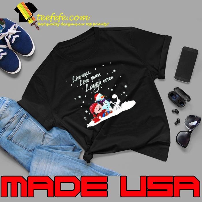 Live well love much laugh often snoopy and charlie shirt
