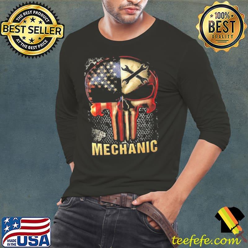 Mechanic punisher american flag shirt Mechanic punisher american flag shirt
