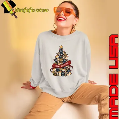 Meowy Christmas Cat Xmas Kitten shirt