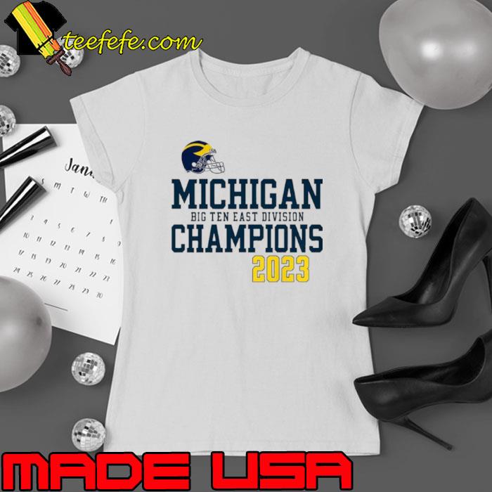 Michigan Football Helmet Big Ten East Champions 2023 s Ladies tee Michigan Football Helmet Big Ten East Champions 2023 s Ladies tee