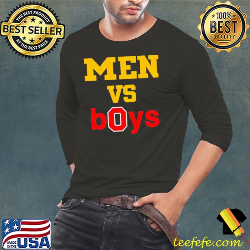 Michigan Wolverines and Ohio State Buckeyes Men vs boys s Long Sleeve Tee Michigan Wolverines and Ohio State Buckeyes Men vs boys s Long Sleeve Tee