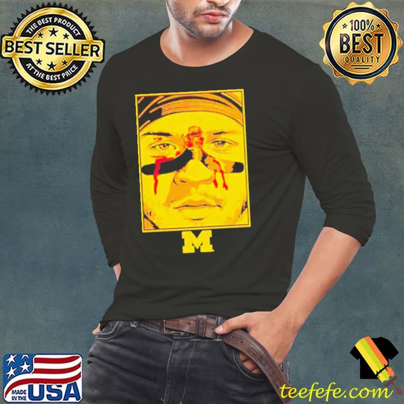 Michigan Wolverines Blake corum game face s Long Sleeve Tee Michigan Wolverines Blake corum game face s Long Sleeve Tee