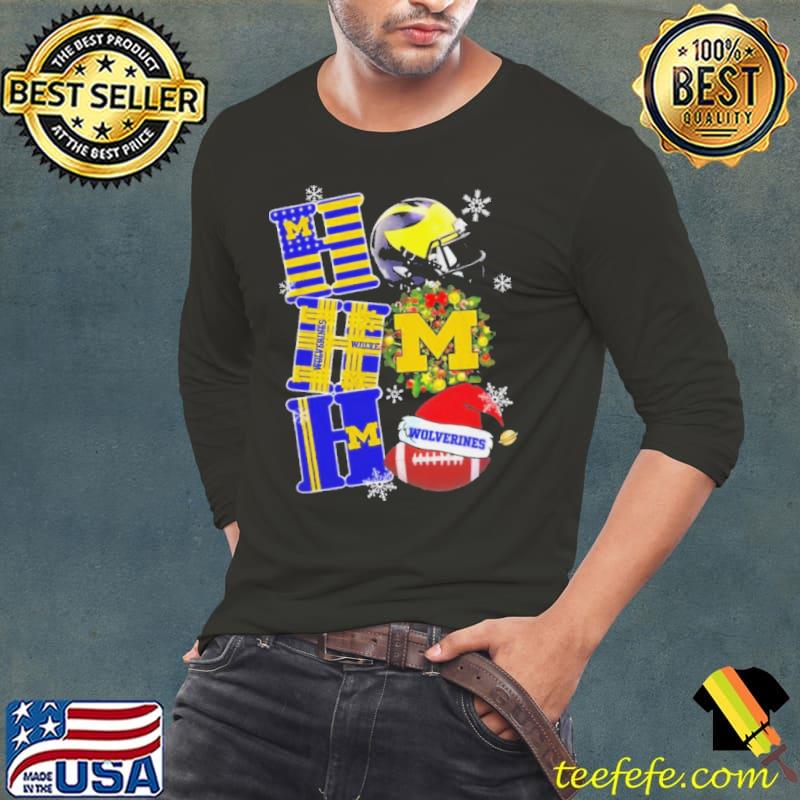 Michigan Wolverines Ncaa Ho Ho Ho Christmas Shirt Long Sleeve Tee Michigan Wolverines Ncaa Ho Ho Ho Christmas Shirt Long Sleeve Tee