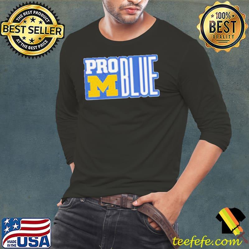 Michigan Wolverines Pro Blue Coach Jim Harbaugh Shirt Long Sleeve Tee Michigan Wolverines Pro Blue Coach Jim Harbaugh Shirt Long Sleeve Tee