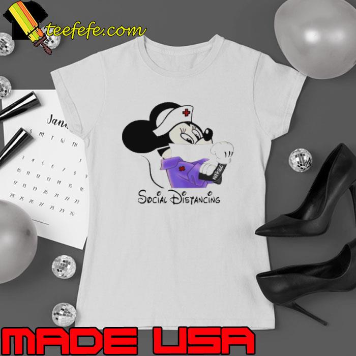 Mickey Minnie Mouse Nurse Social Disyancing Shirt