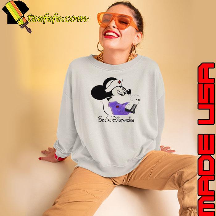 Mickey Minnie Mouse Nurse Social Disyancing Shirt Sweatshirt Mickey Minnie Mouse Nurse Social Disyancing Shirt Sweatshirt