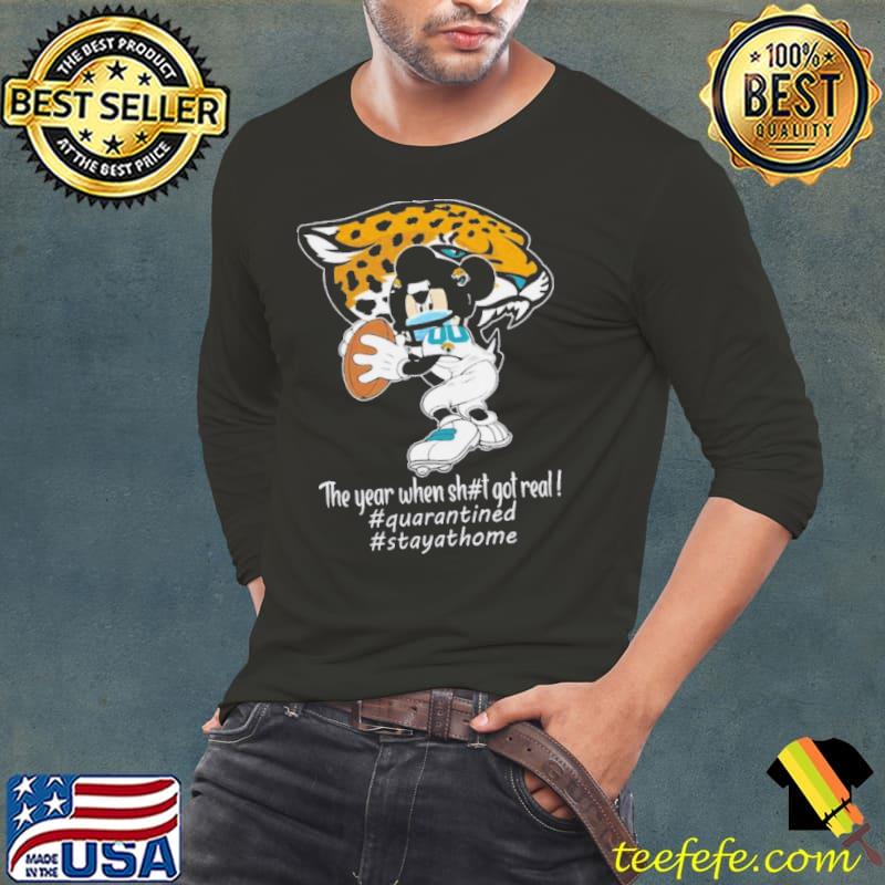Mickey Mouse x Jacksonville Jaguars The Year When Sh#t Got Real Logo Shirt Long Sleeve Tee Mickey Mouse x Jacksonville Jaguars The Year When Sh#t Got Real Logo Shirt Long Sleeve Tee
