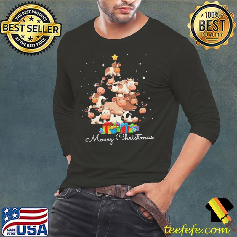 Mooey Christmas Cow Lovers Xmas Tree s Long Sleeve Tee Mooey Christmas Cow Lovers Xmas Tree s Long Sleeve Tee